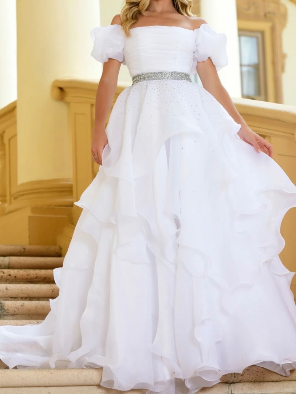 Sz 00 Ava Presley White Pageant Gown